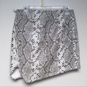 Olivaceous Asymmetrical Snake Print Skirt Size Medium